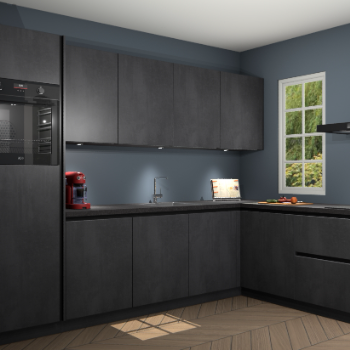 Beton Zwarte greeploze keuken Paramaribo 96276