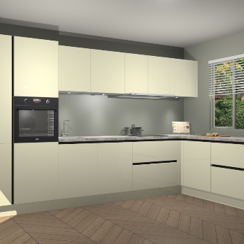 Magnolia Hoogglans greeploze keuken Petten 95192