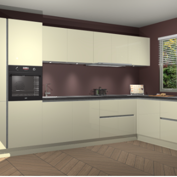 Magnolia Hoogglans greeploze keuken Petten 95603