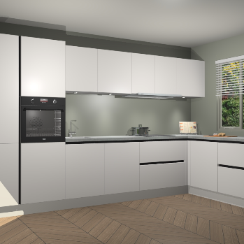 Zijdegrijze greeploze keuken Petten 95402