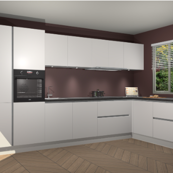 Zijdegrijze greeploze keuken Petten 95405