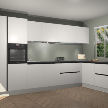 Zijdegrijze greeploze keuken Petten 95408