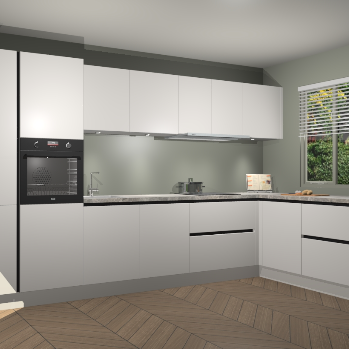 Zijdegrijze greeploze keuken Petten 95414