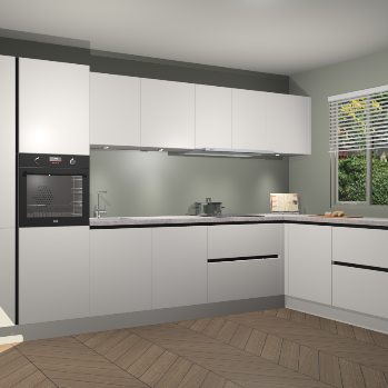 Zijdegrijze greeploze keuken Petten 95420