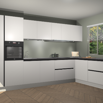 Zijdegrijze greeploze keuken Petten 95426