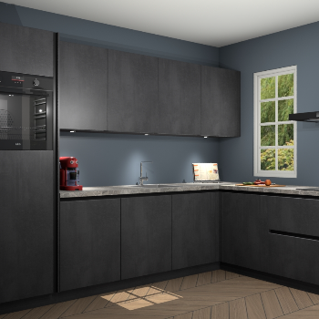 Beton Zwarte greeploze keuken Paramaribo 96282