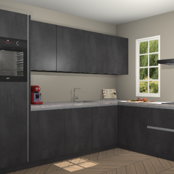 Beton zwarte greeploze keuken Paramaribo 96285