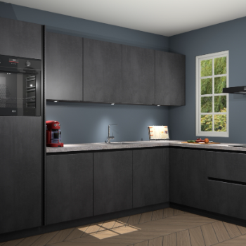 Beton Zwarte greeploze keuken Paramaribo 96288