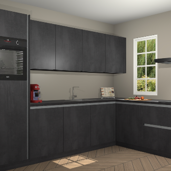 Beton zwarte greeploze keuken Paramaribo 96291