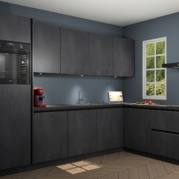 Beton Zwarte greeploze keuken Paramaribo 96294