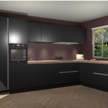 Zwarte greeploze keuken Petten 94302