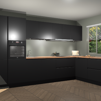 Zwarte greeploze keuken Petten 94305