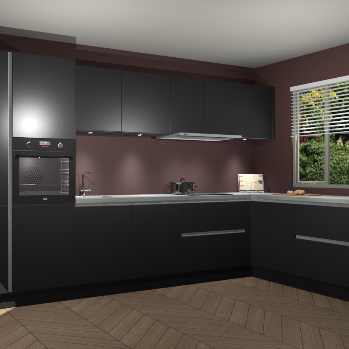 Zwarte greeploze keuken Petten 95481