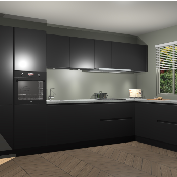 Zwarte greeploze keuken Petten 95484