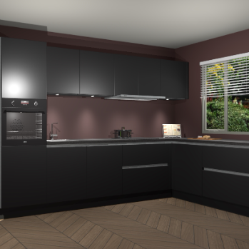 Zwarte greeploze keuken Petten 95487