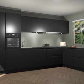 Zwarte greeploze keuken Petten 95490