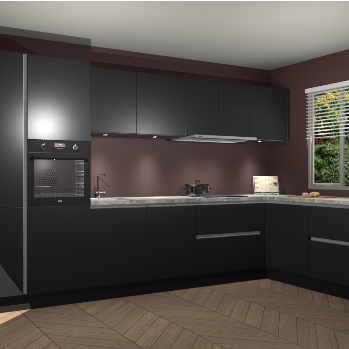 Zwarte greeploze keuken Petten 95493