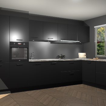 Zwarte keuken Petten 95494