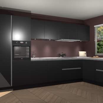 Zwarte greeploze keuken Petten 95499