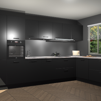Zwarte keuken Petten 95500
