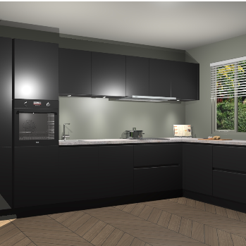 Zwarte greeploze keuken Petten 95502