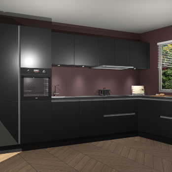 Zwarte greeploze keuken Petten 95505