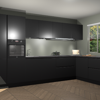 Zwarte greeploze keuken Petten 95508