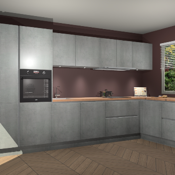 Beton Parelgrijs greeploze keuken Petten 94402