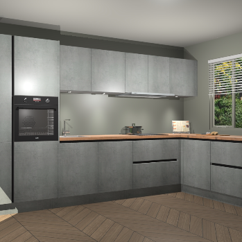 Beton Parelgrijs greeploze keuken Petten 94405