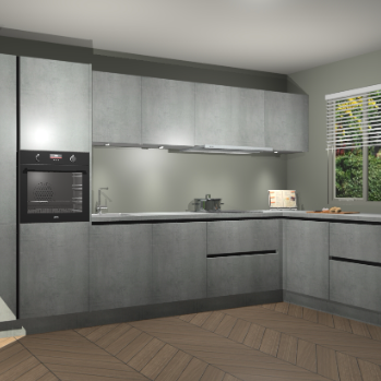 Beton Parelgrijs greeploze keuken Petten 95914