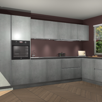 Beton Parelgrijs greeploze keuken Petten 95917