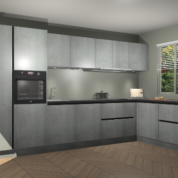 Beton Parelgrijs greeploze keuken Petten 95920