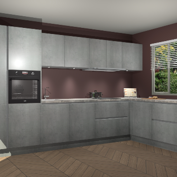 Beton Parelgrijs greeploze keuken Petten 95923