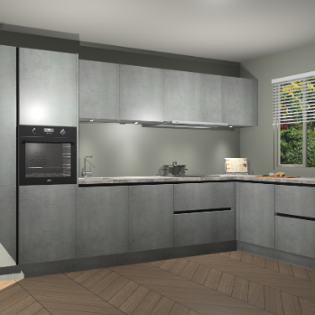 Beton Parelgrijs greeploze keuken Petten 95928