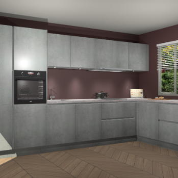 Beton Parelgrijs greeploze keuken Petten 95932