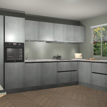 Beton Parelgrijs greeploze keuken Petten 95937