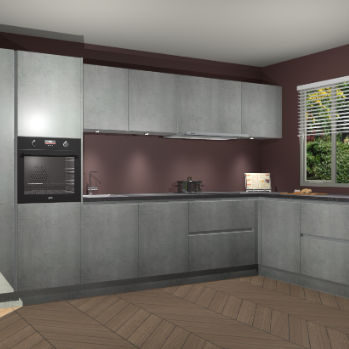 Beton Parelgrijs greeploze keuken Petten 95941