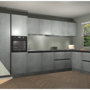 Beton Parelgrijs greeploze keuken Petten 95944