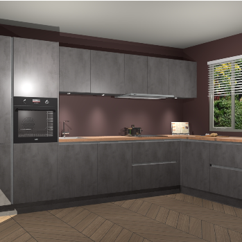 Beton Antraciet greeploze keuken Petten 94408