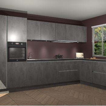 Beton Antraciet greeploze keuken Petten 96191