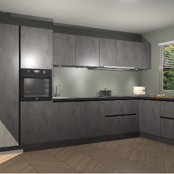 Beton Antraciet greeploze keuken Petten 96194