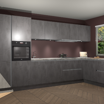 Beton Antraciet greeploze keuken Petten 96197