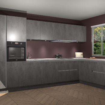 Beton Antraciet greeploze keuken Petten 96203