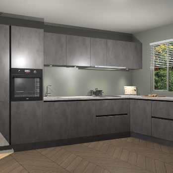 Beton Antraciet greeploze keuken Petten 96206