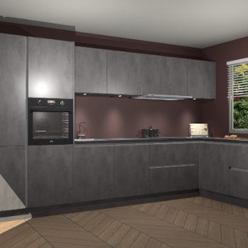 Beton Antraciet greeploze keuken Petten 96209