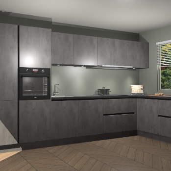 Beton Antraciet greeploze keuken Petten 96212