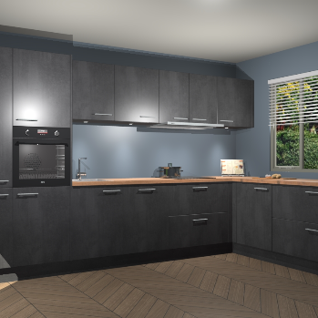 Beton Zwart keuken Petten 94412