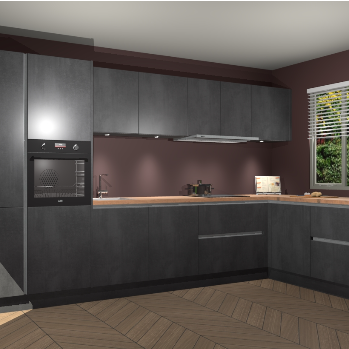 Beton Zwart greeploze keuken Petten 94414