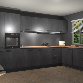 Beton Zwart keuken Petten 96062