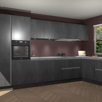 Beton Zwart greeploze keuken Petten 96215